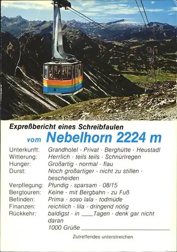 Seilbahn Nebelhorn Oberstdorf  / Bahnen /