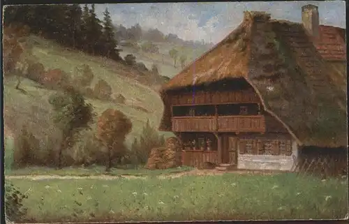 Schwarzwaldhaeuser Kuenstlerkarte Habsheim Kat. Gebaeude und Architektur