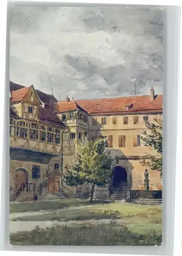wu38721 Marschall Vinzenz Tuebingen Schlosshof Kuenstler Marschall * Kategorie. Kuenstlerkarte Alte Ansichtskarten