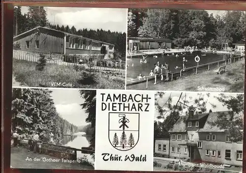 Tambach Dietharz VEM Cafe Schwimmbad Talsperre Waldbaude Kat. Tambach Dietharz