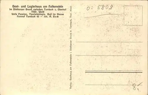 Tambach Dietharz Gasthaus am Falkenstein Kat. Tambach Dietharz