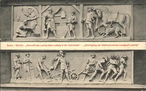 Ruhla Reliefs:Anklunft des Landgrafen Ludwig in der Schmiede Kat. Ruhla