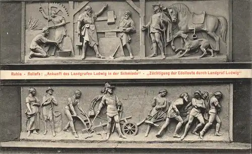 Ruhla Reliefs:Ankunt des Landgrafen Ludwig in der Schmiede Kat. Ruhla