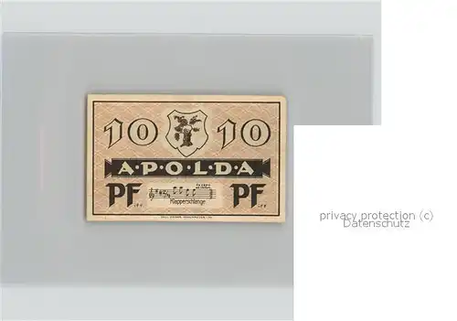 Apolda Notgeld 10 Pfennig Kat. Apolda