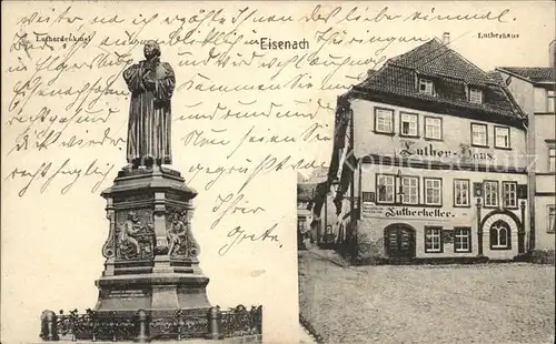 Eisenach Thueringen Lutherhaus und Denkmal Kat. Eisenach