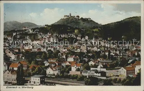 Eisenach Thueringen Panorama mit Wartburg Kat. Eisenach