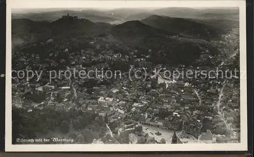 Eisenach Thueringen Stadtblick mit Wartburg Kat. Eisenach