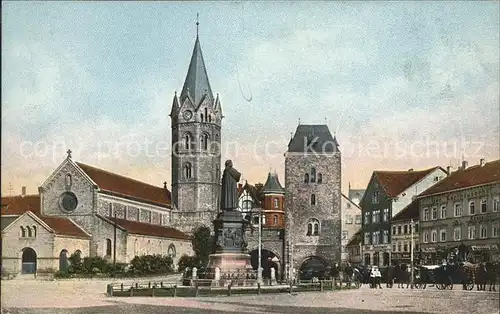 Eisenach Thueringen Marktkirche Lutherdenkmal Carlsplatz Kat. Eisenach