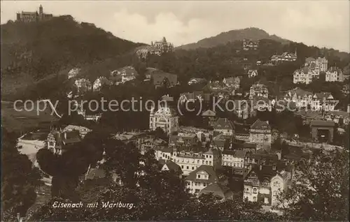 Eisenach Thueringen Stadtblick mit Wartburg Kat. Eisenach