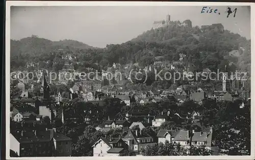 Eisenach Thueringen Stadtblick mit Wartburg Kat. Eisenach