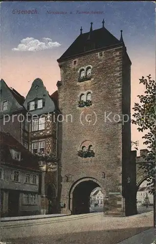 Eisenach Thueringen Nicolaiturm und Turmschenke Kat. Eisenach