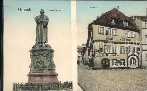 Eisenach Thueringen Lutherhaus und Denkmal Kat. Eisenach