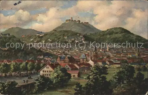 Eisenach Thueringen Panorama mit Wartburg Kat. Eisenach