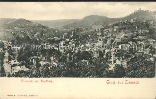 Eisenach Thueringen Panorama mit Wartbur Kat. Eisenach