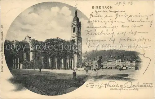 Eisenach Thueringen Marktplatz mit Georgenkirche Kat. Eisenach