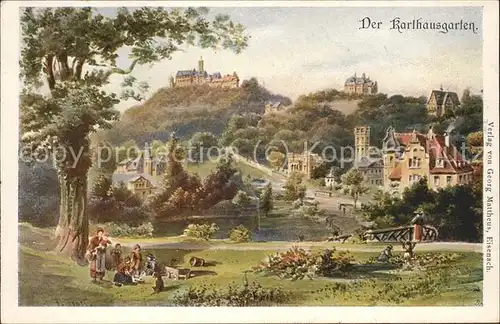 Eisenach Thueringen Karthausgarten und Wartburg Kat. Eisenach