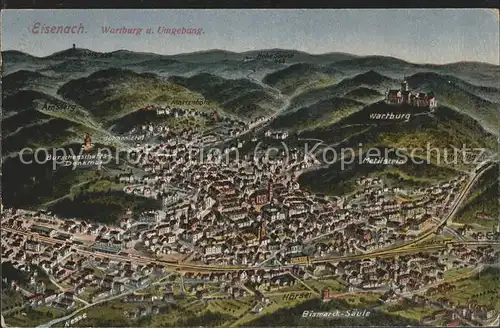 Eisenach Thueringen Fliegeraufnahme mit Wartburg Feldpost Kat. Eisenach