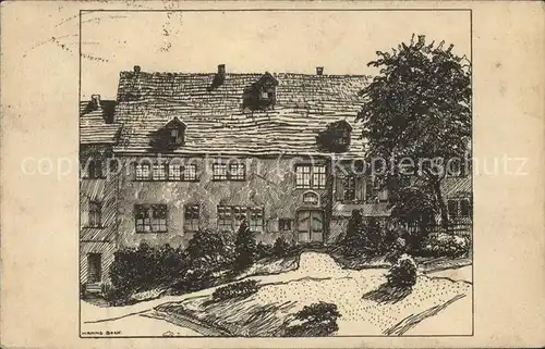 Eisenach Thueringen Das Bachhaus Federzeichnung Kat. Eisenach