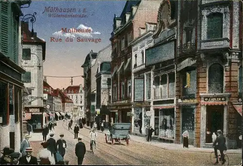 hw16670 Mulhouse Muehlhausen Muelhausen i. E. Wildemannstrasse, Rue du Sauvage Kategorie. Mulhouse Alte Ansichtskarten