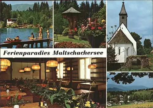 Feldkirchen Kaernten Ferienparadies Maltschachersee Badesteg Kirche Verband Sozialtourismus Kat. Feldkirchen in Kaernten