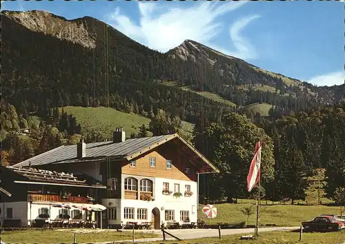 Unken Alpengasthof Heutal mit Sonntagshorn Chiemgauer Alpen Kat. Unken
