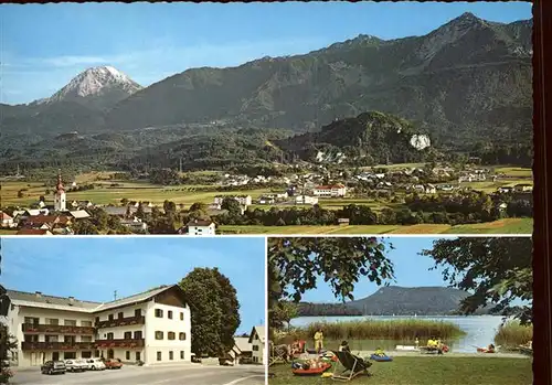 Finkenstein Faaker See Gasthof Pension Koffler Strand Alpenpanorama Kat. Finkenstein am Faaker See