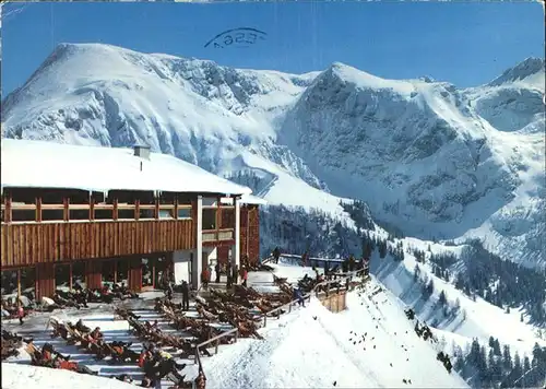 Berchtesgaden Jenner Berggaststaette Terrasse Schneibstein Berchtesgadener Alpen Wintersportplatz Kat. Berchtesgaden