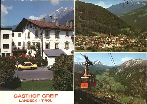 Landeck Tirol Gasthof Greif Kabinenbahn Alpenpanorama Kat. Landeck