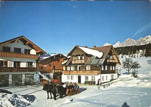 Ramsau Dachstein Steiermark Gasthaus Schlapferhof Pferdeschlitten Kutschfahrten Kat. Ramsau am Dachstein