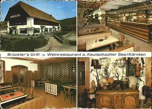 Keutschach See Brueckler s Grill und Weinrestaurant Pension am Keutschacher See Kat. Keutschach am See