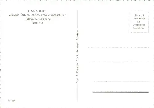Hallein Haus Rief Verband oesterreichischer Volksschulen Kat. Hallein