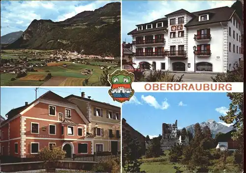 Oberdrauburg Kaernten Gasthaus Pontiller Haus Marktplatz Rathaus Ruine Hohenburg Hochstadel Kat. Oberdrauburg