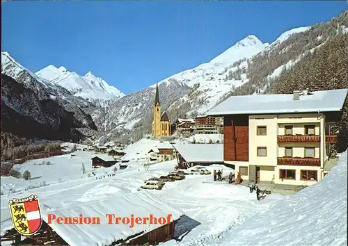 Heiligenblut Kaernten Ortsansicht mit Kirche Pension Trojerhof Hohe Tauern Kat. Heiligenblut