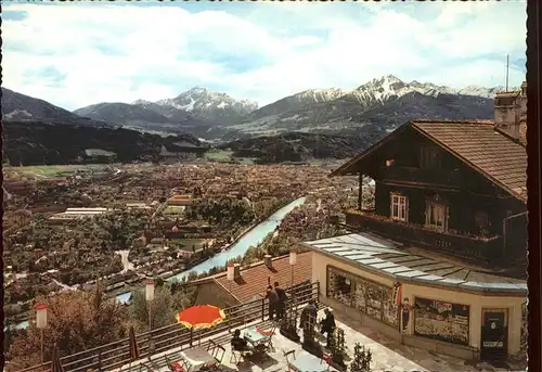 Innsbruck Tirol Blick von Hungerburg gegen Serles und Nockspitze Kat. Innsbruck