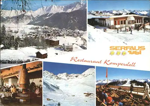 Serfaus Tirol Restaurant Komperdell Wintersportplatz Alpenpanorama Kat. Serfaus