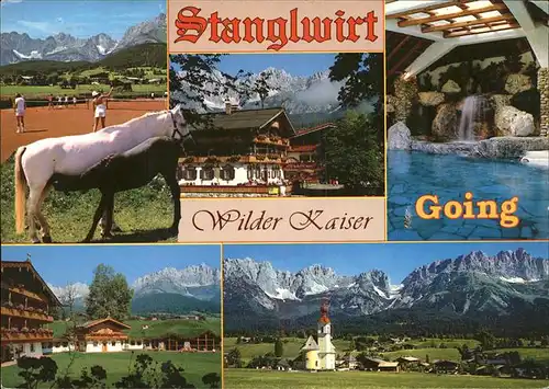 Going Wilden Kaiser Tirol "Stanglwirt" Historisches Gebaeude Gaststaette aus 16. Jahrhundert Tennis Pferd Kirche Kat. Going am Wilden Kaiser