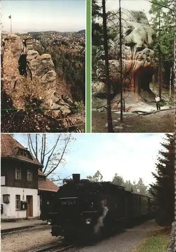 Jonsdorf Pension Gaststaette "Am Buchberg" Nonnenfelsen Zittauer Gebirge Eisenbahn Dampflokomotive Kat. Kurort Jonsdorf