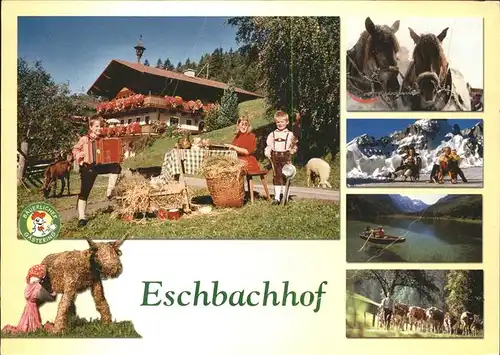 Radstadt Eschbachhof Pferdeschlitten Viehtrieb Kuh Schaf Kinder See Radstaetter Tauern Kat. Radstadt