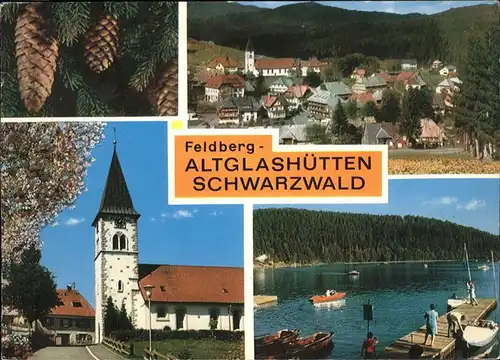 Altglashuette Schwarzwald Bootsanlegestelle Tannenzapfen Kat. St. Maergen
