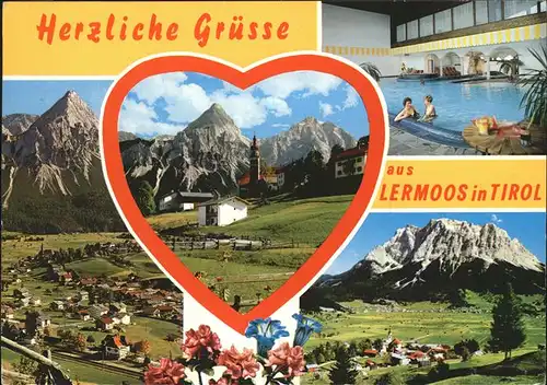 Lermoos Tirol Kirche Hallenbad Kat. Lermoos