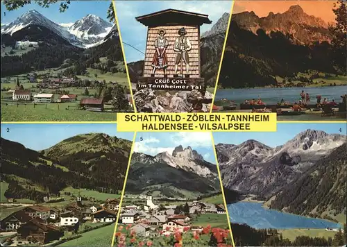 Tannheim Tirol Schattwald Zoeblen Haldensee Vilsalpsee Kat. Tannheim