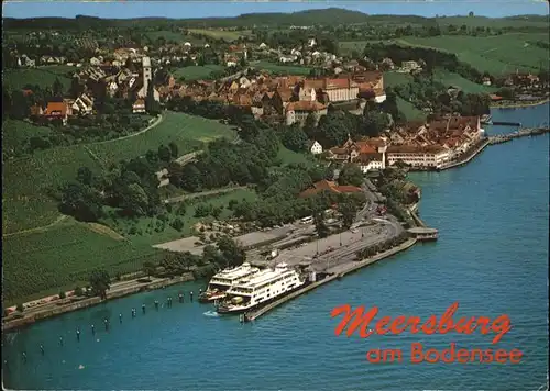 Meersburg Bodensee Schiffe Fliegeraufnahme Kat. Meersburg