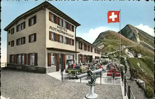 Brienzer Rothorn BE Hotel Restaurant Gipfel Schweizer Fahne Kat. Brienzer Rothorn