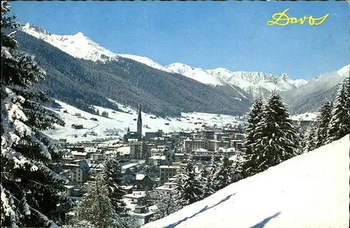 Davos GR gegen Leidbachhorn Buehlenhorn Tinzenhorn Wintersportplatz Kat. Davos