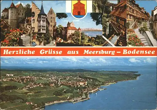 Meersburg Bodensee Schloss Altstadt Fachwerkhaus Wappen Fliegeraufnahme Kat. Meersburg