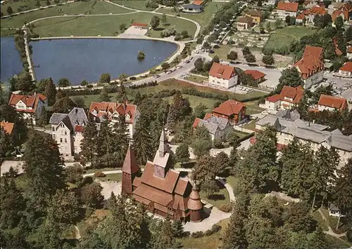 Hahnenklee Bockswiese Harz Fliegeraufnahme Kirche See Kat. Goslar