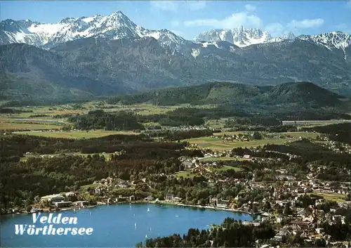 Velden Woerthersee Panorama mit Mittagskogel und Julische Alpen Sommerfrische /  /