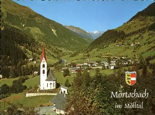 Moertschach im Moelltal Kirche Glocknerstrasse Wappen Kat. Moertschach