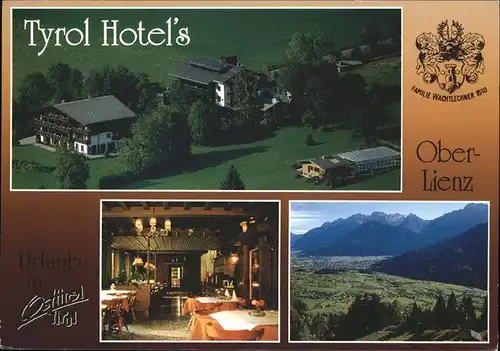 Oberlienz Tyrol Hotels Alpenpanorama Wappen Kat. Oberlienz