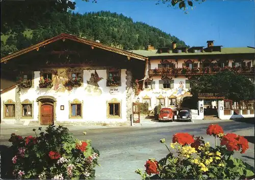 Wallgau Hotel Gasthof Post Oberbayerische Lueftlmalerei Kat. Wallgau